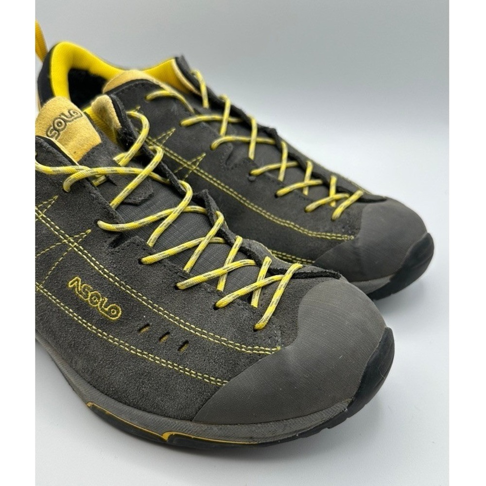 Asolo Shiver GV Hiking Shoes Men 9 Gray Yellow Vibram Megagrip Approach
